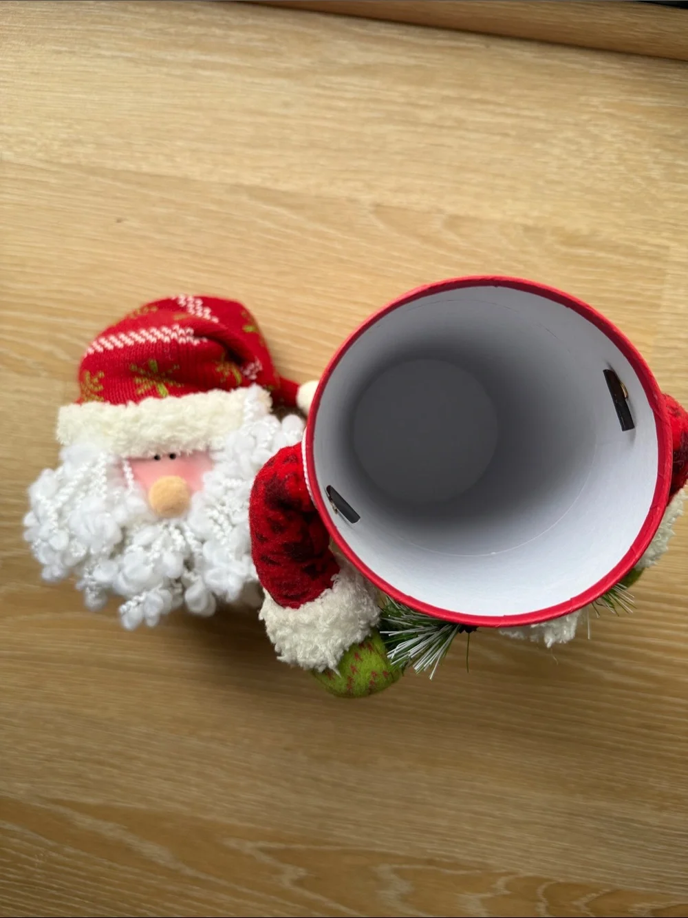 Festive Red Santa Figurine wine holder cardboard